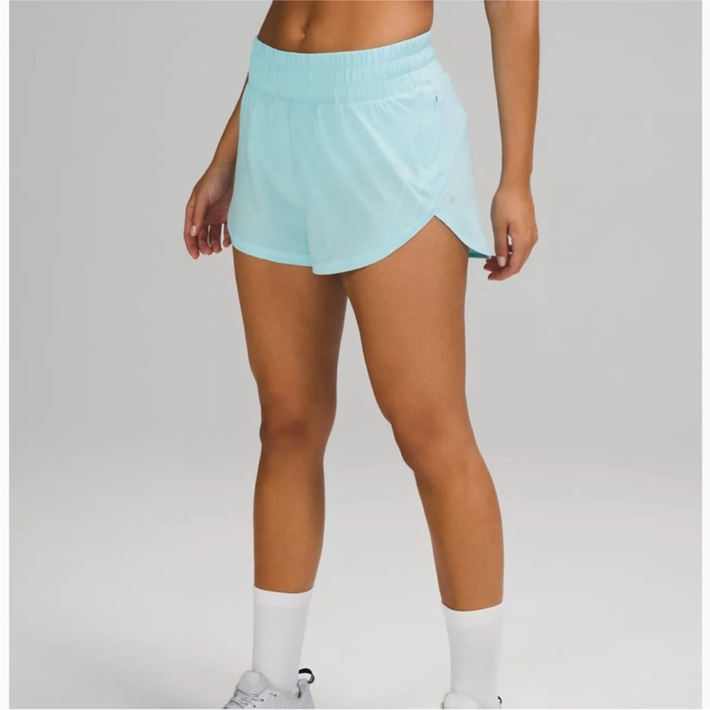 Lululemon Track That HR 3” Shorts in Icing Blue